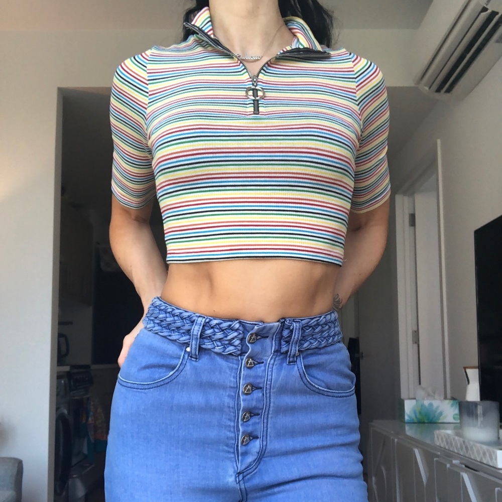Retro Striped Crop Top!